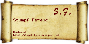 Stumpf Ferenc névjegykártya