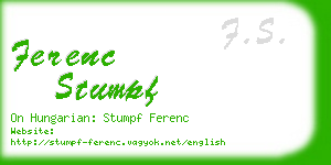 ferenc stumpf business card